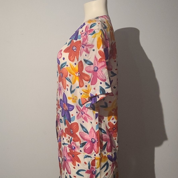 Vintage 100% silk tunic floral dress - Picture 8 of 12